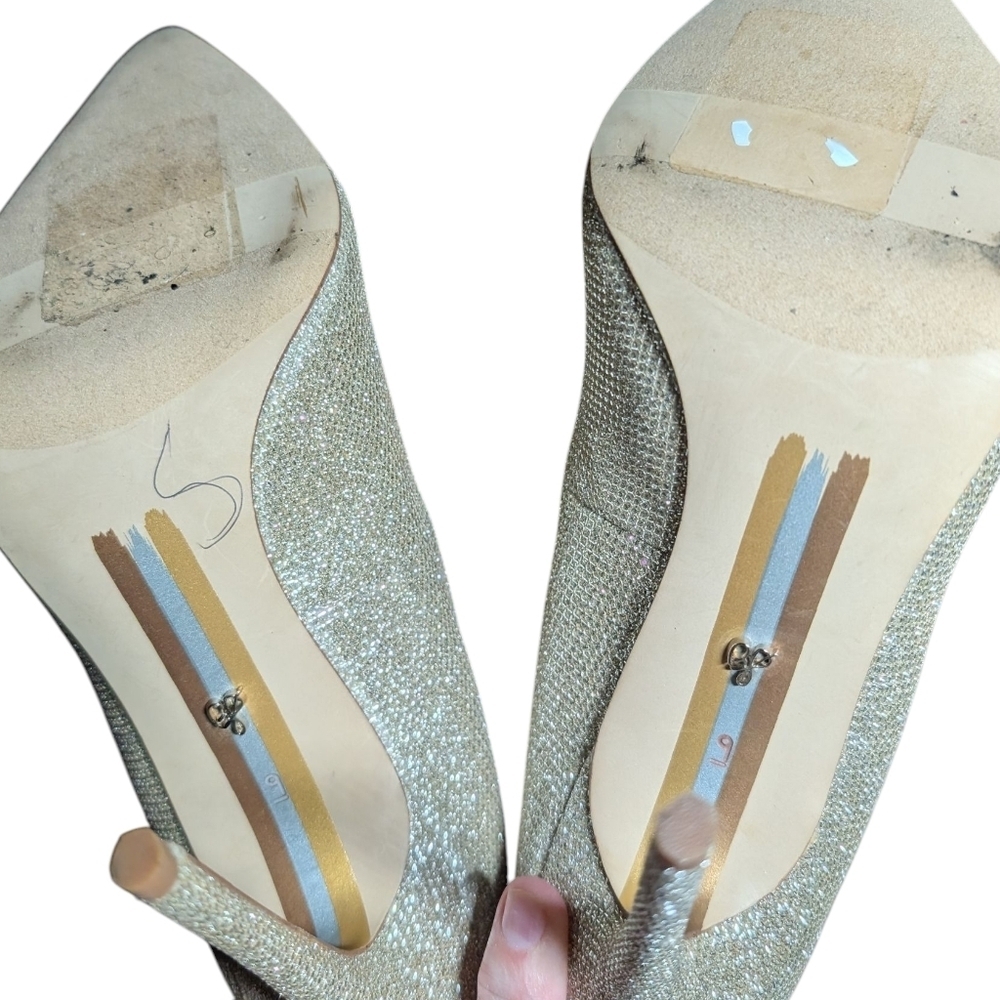 Sam Edelman Silver/Gold Sparkly Stilettos- NWOT - Picture 5 of 5
